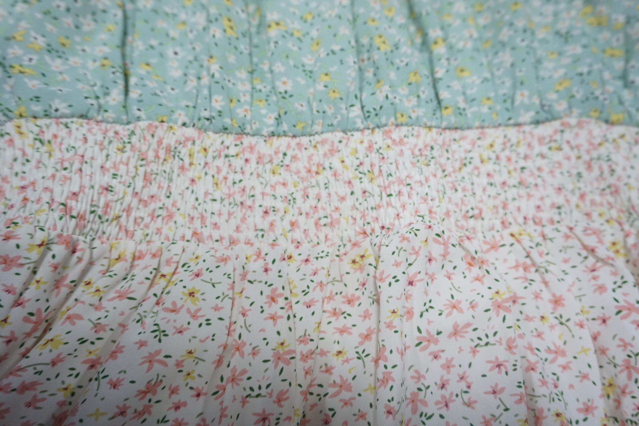 Women's Floral Patchwork Nursing Dress Square Neck Puff Sleeve Ruffle Tiered Breastfeeding Long Dress - 图片 6