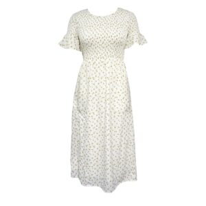 Mother Daughter Matching Floral Dress Set Elegant Ruffle Trim Mommy & Me Casual Party Twinning Dresses